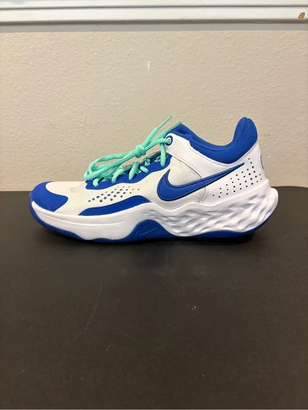 Nike FLY .BY MID 3 DD9311 102 White/Game Royal-Green Glow New Men's Size 9 - Picture 4 of 9